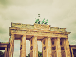 Image showing Retro look Brandenburger Tor Berlin