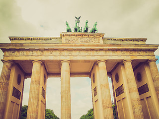 Image showing Retro look Brandenburger Tor Berlin