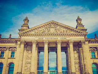 Image showing Retro look Reichstag Berlin
