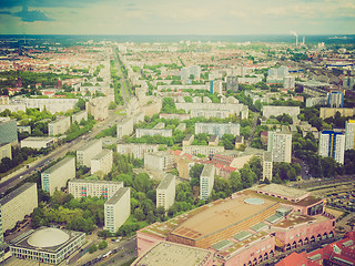 Image showing Retro look Berlin aerial view