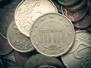 Image showing Retro look Euro coins background