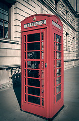 Image showing Retro look London telephone box