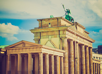 Image showing Retro look Brandenburger Tor Berlin