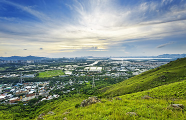 Image showing Hong Kong Yuen Long downtown sunset