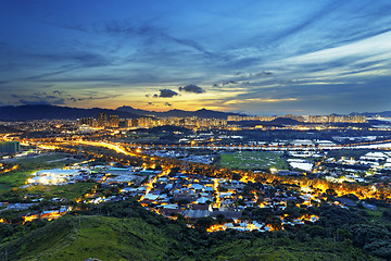 Image showing Hong Kong Yuen Long downtown sunset