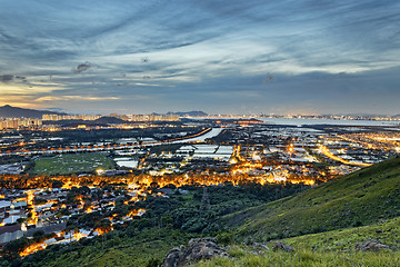 Image showing Hong Kong Yuen Long downtown sunset