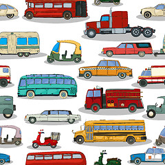 Image showing Retro cars  pattern