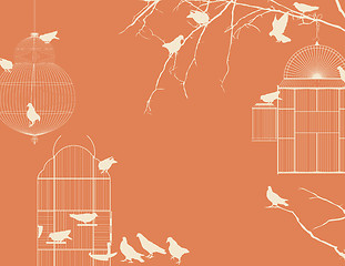 Image showing Birds and birdcages postcard 6