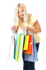 Image showing Woman with shopping bag