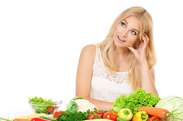 Image showing Woman with vegetables