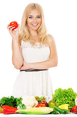 Image showing Woman with vegetables