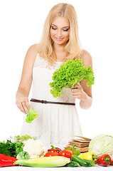 Image showing Woman with vegetables