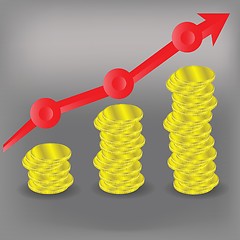 Image showing financial bar chart diagram