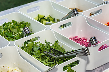 Image showing trays with salad ingredients