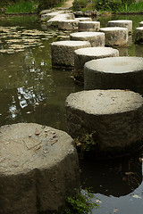 Image showing Zen stone path in a pone near Heian Shrine