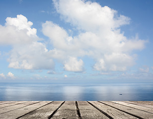 Image showing sea and desk table