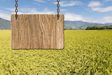 Image showing Blank wooden sign