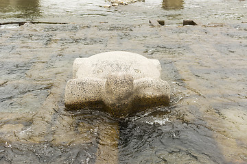 Image showing stone tortoise in Kamogawa
