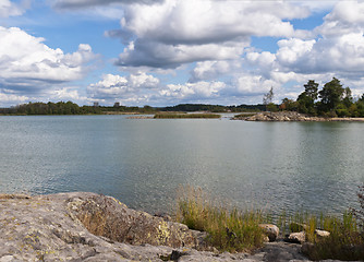 Image showing  Stones, sea and sky. Sweden