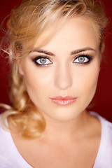 Image showing Beautiful blond with grey blue eyes