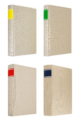 Image showing Four grey books isolated on white background