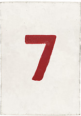 Image showing number seven on white plywood board 