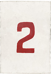 Image showing number two on white plywood board 