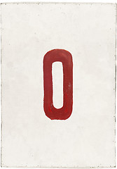 Image showing number zero on white plywood board 