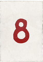 Image showing number eight on white plywood board 