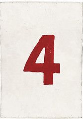 Image showing number four on white plywood board 