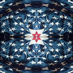 Image showing abstract fabric background made of american flag