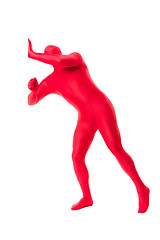 Image showing man in a red body suit