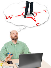 Image showing business man dreaming