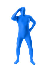Image showing man in a blue body suit