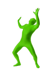 Image showing man in a green body suit