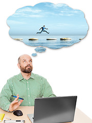 Image showing business man dreaming