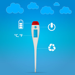 Image showing Vector illustration of electronic medical thermometer