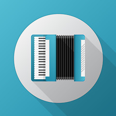 Image showing Flat vector icon for blue accordion