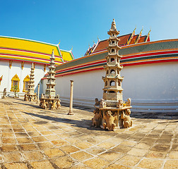 Image showing Inner courtyard of a Buddhist temple. Thailand, Bangkok