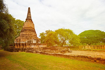 Image showing Ancient Ruins of Buddhist temple. Thailand, Ayutthaya