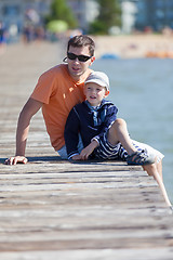 Image showing family at the dock