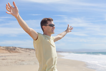 Image showing young man at the beach