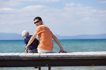 Image showing family at the dock