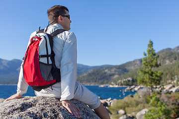 Image showing man hiking