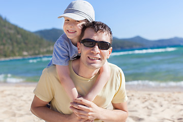 Image showing family at lake vacation