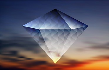 Image showing Abstract shiny diamond on the sky background