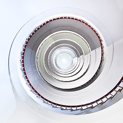 Image showing White spiral staircase.