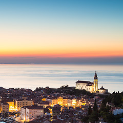 Image showing Piran at sunset, Slovenia.