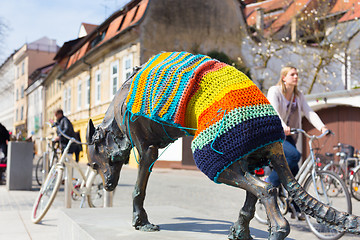 Image showing Artistic sculpture in Ljubljana, Slovenia.