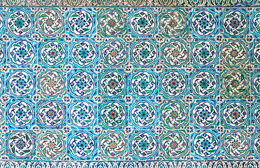 Image showing Oriental mosaic detail in Topkapi Palace, Istanbul, Turkey.